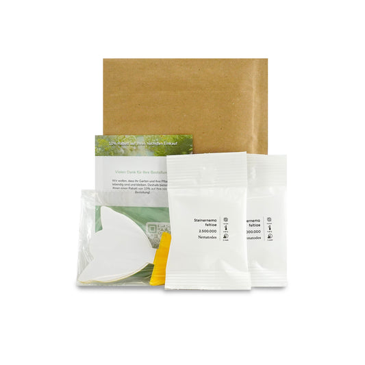 Duo Deal: 2 x 2,5 Mio. Steinernema feltiae Nematoden und 5 Mini-Gelbtafeln gegen Trauermücken
